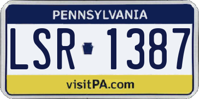PA license plate LSR1387
