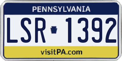 PA license plate LSR1392