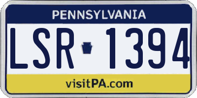 PA license plate LSR1394