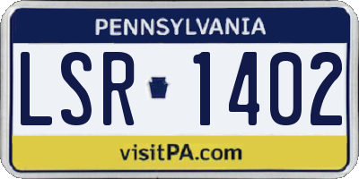 PA license plate LSR1402