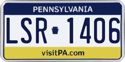 PA license plate LSR1406