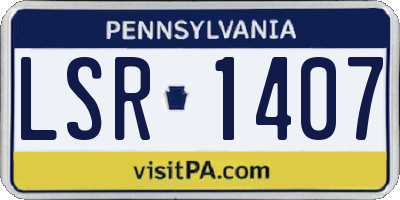 PA license plate LSR1407