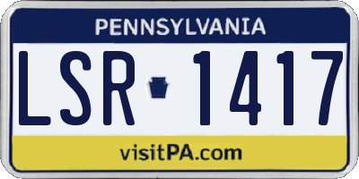 PA license plate LSR1417
