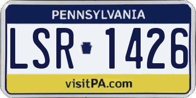 PA license plate LSR1426