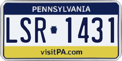 PA license plate LSR1431