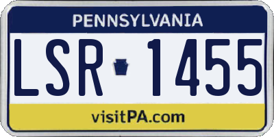 PA license plate LSR1455
