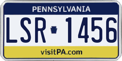 PA license plate LSR1456
