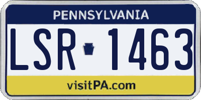 PA license plate LSR1463