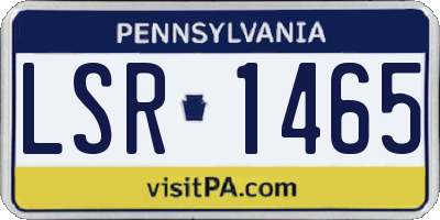 PA license plate LSR1465
