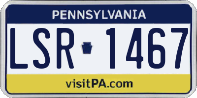 PA license plate LSR1467
