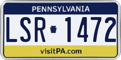 PA license plate LSR1472
