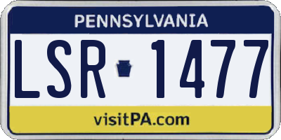 PA license plate LSR1477