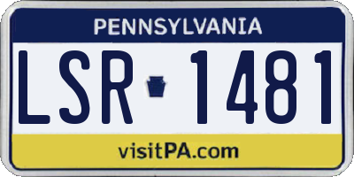 PA license plate LSR1481