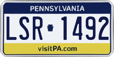 PA license plate LSR1492