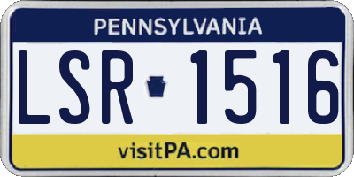 PA license plate LSR1516
