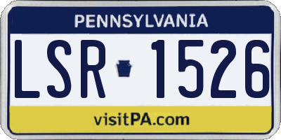 PA license plate LSR1526