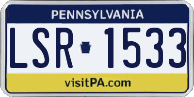 PA license plate LSR1533