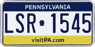 PA license plate LSR1545