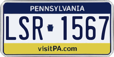 PA license plate LSR1567