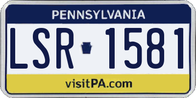 PA license plate LSR1581