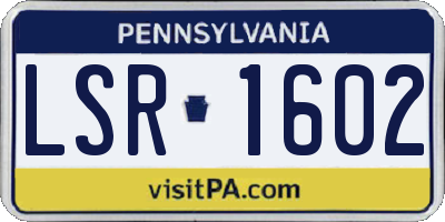 PA license plate LSR1602