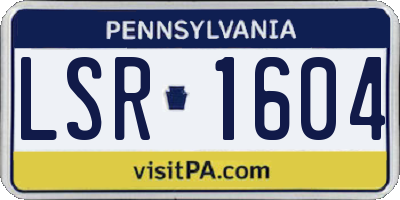 PA license plate LSR1604
