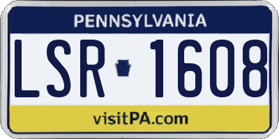 PA license plate LSR1608