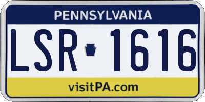 PA license plate LSR1616