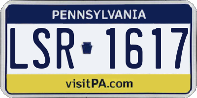 PA license plate LSR1617
