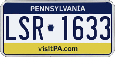 PA license plate LSR1633