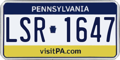 PA license plate LSR1647