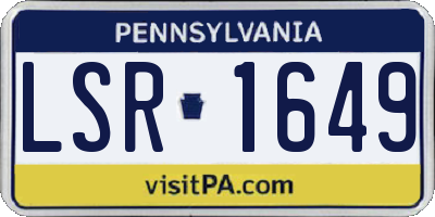 PA license plate LSR1649