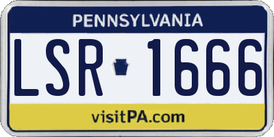 PA license plate LSR1666