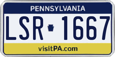 PA license plate LSR1667