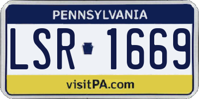 PA license plate LSR1669