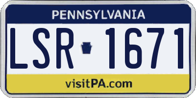 PA license plate LSR1671