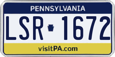 PA license plate LSR1672