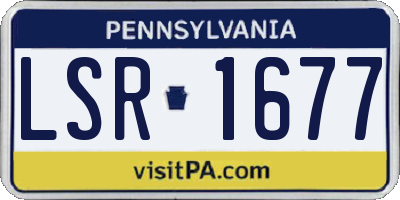 PA license plate LSR1677