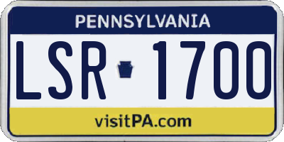 PA license plate LSR1700