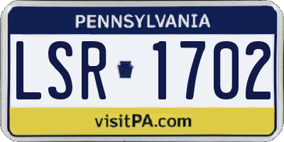 PA license plate LSR1702
