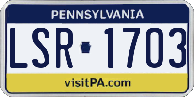 PA license plate LSR1703