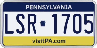 PA license plate LSR1705