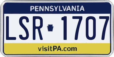 PA license plate LSR1707