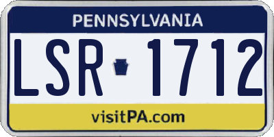 PA license plate LSR1712
