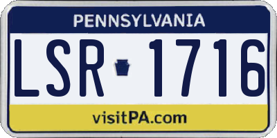 PA license plate LSR1716