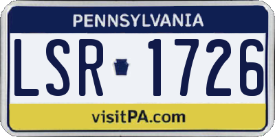 PA license plate LSR1726