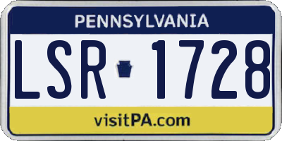 PA license plate LSR1728