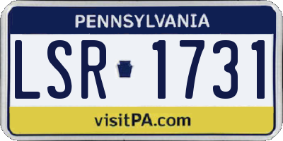 PA license plate LSR1731