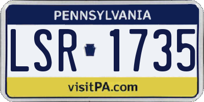 PA license plate LSR1735