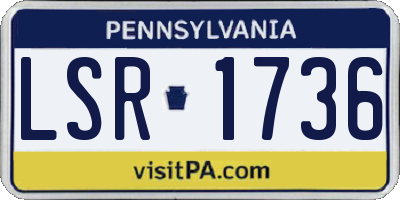 PA license plate LSR1736